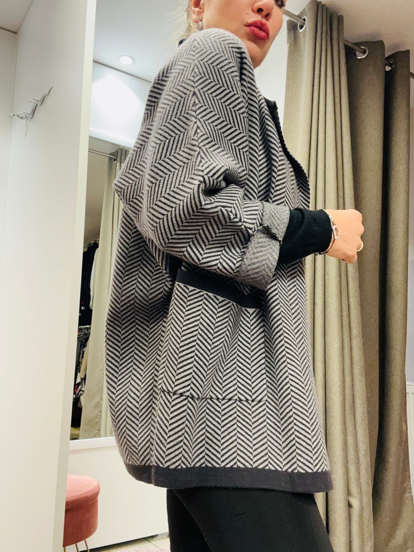 Cardigan kurz in Grau M/L/XL