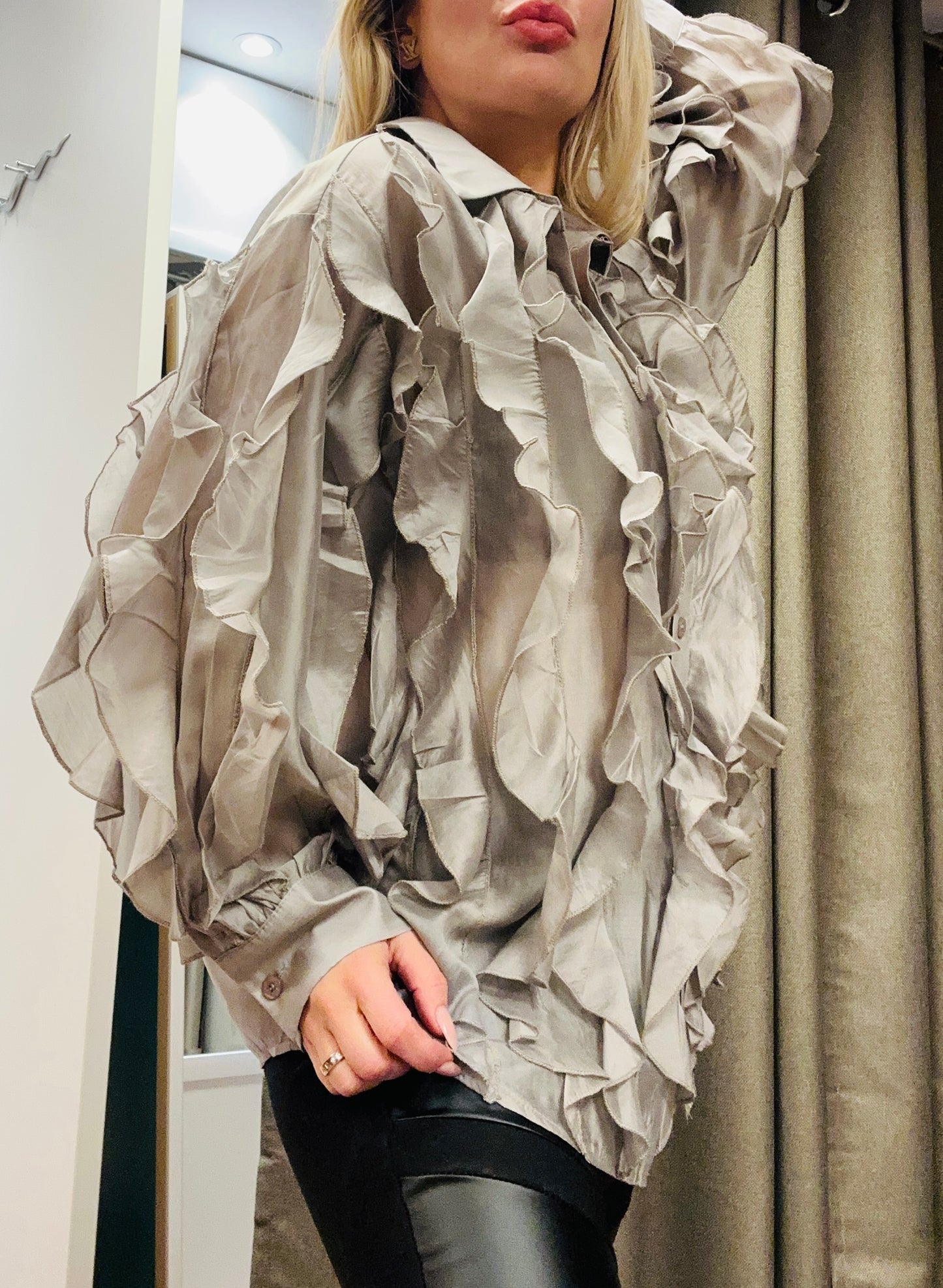 Lässige Rüschenbluse S/M/L
