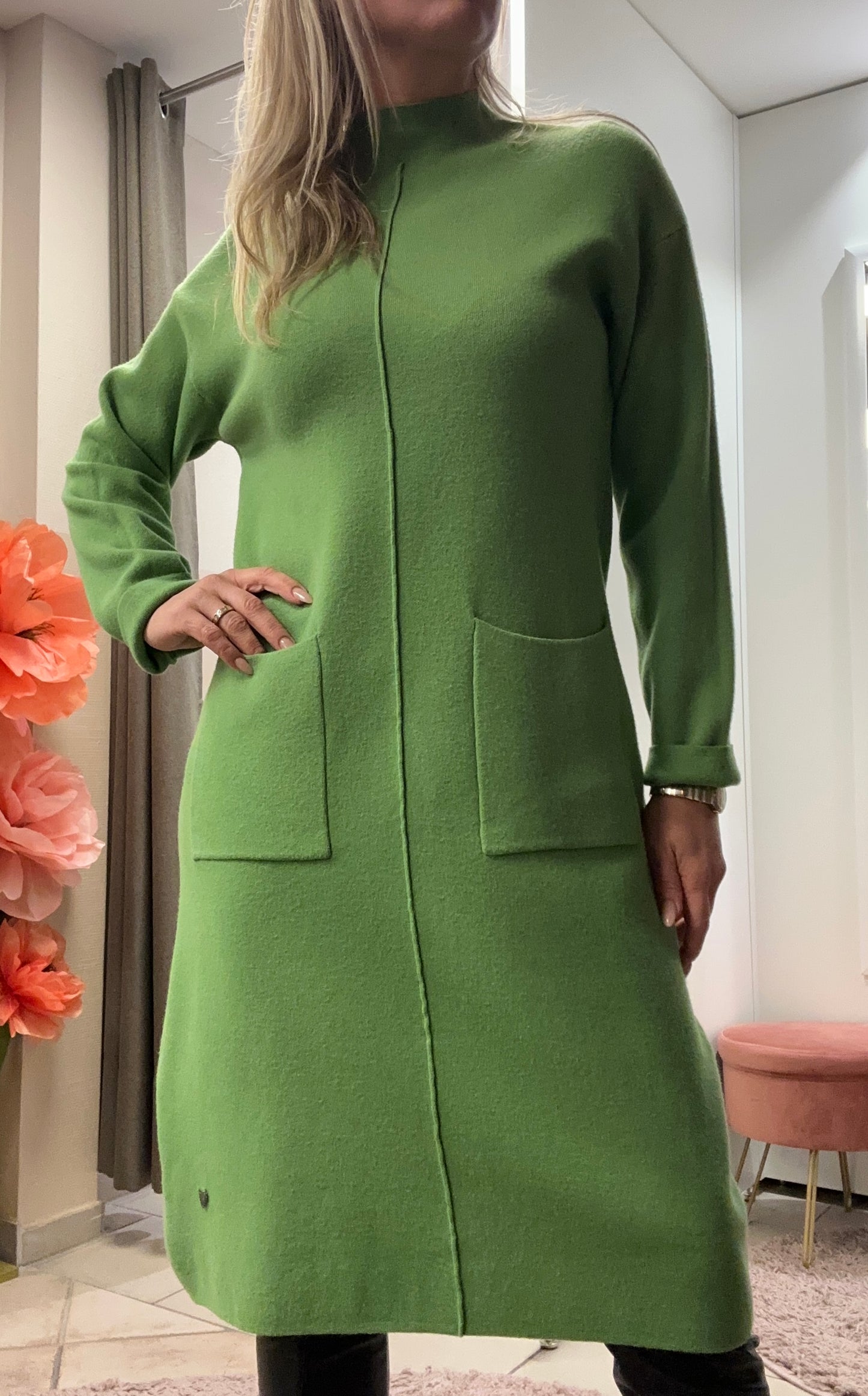 Grünes Strickkleid S/M