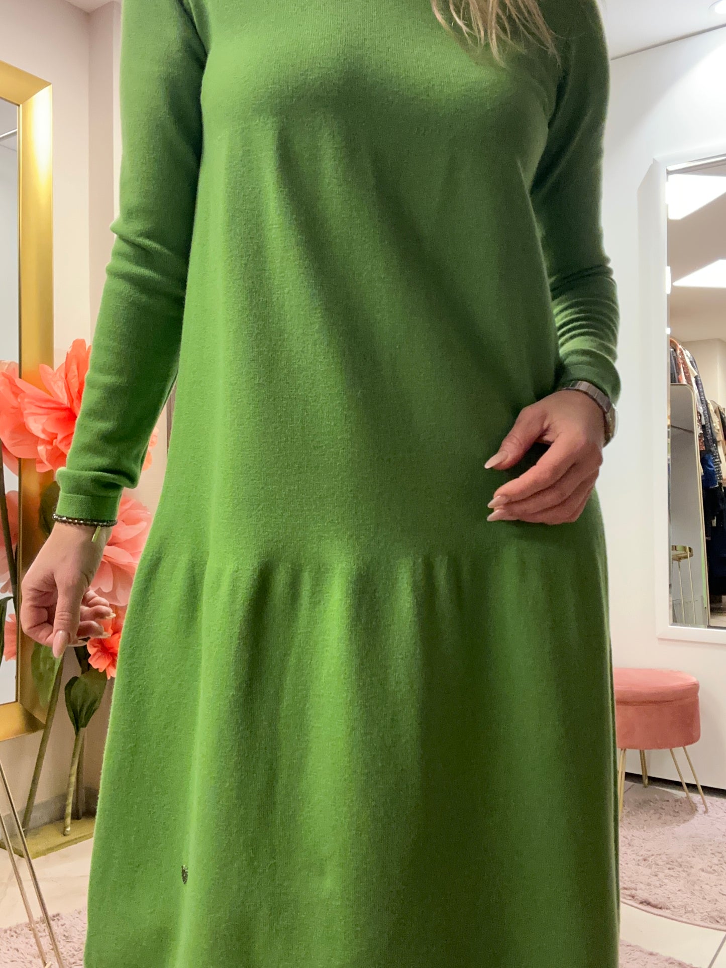 Grünes Strickkleid S/M