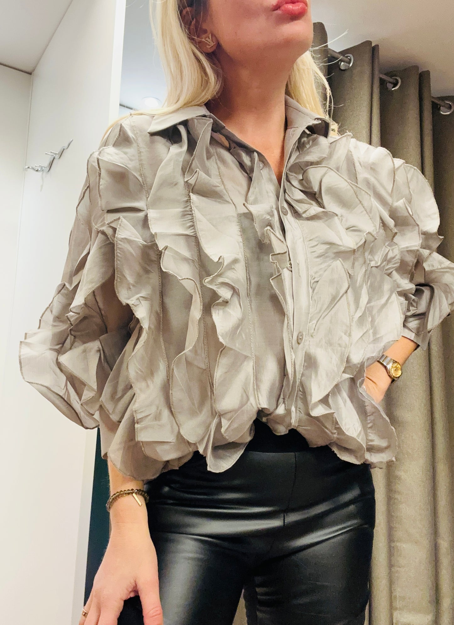 Lässige Rüschenbluse S/M/L