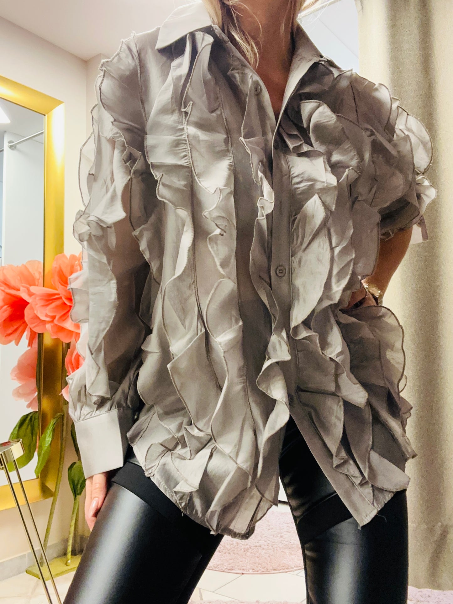 Lässige Rüschenbluse S/M/L