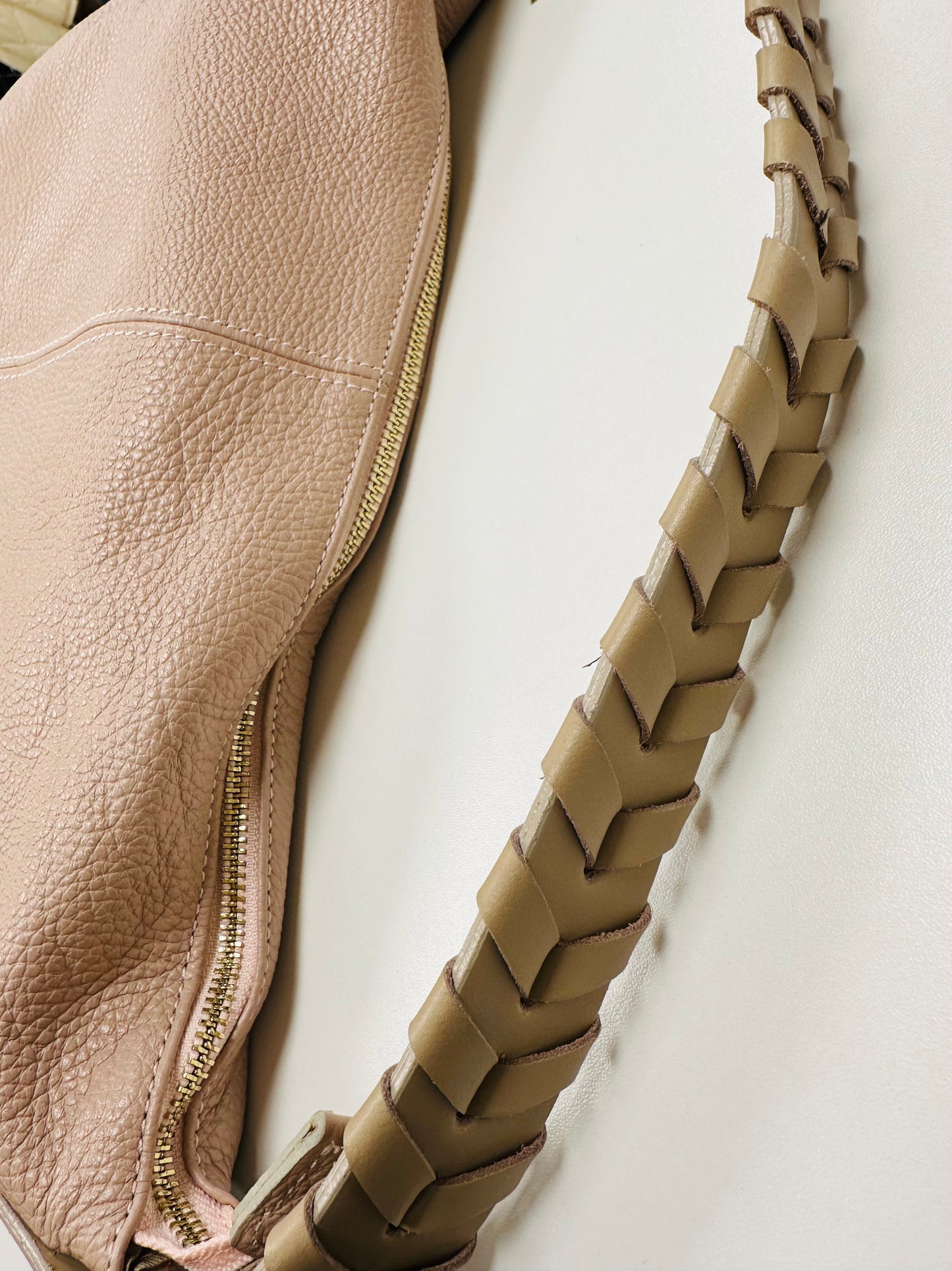 Rosa- Taupe Ledertasche/ Shopper