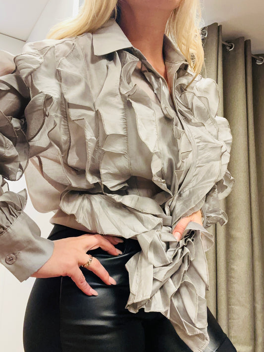 Lässige Rüschenbluse S/M/L