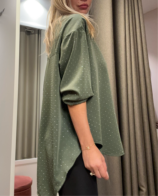 „Glitzer Bluse“ Oversize