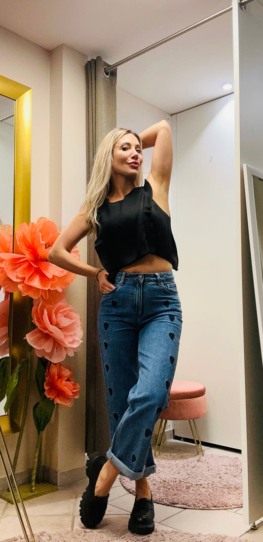 Jeans mit Herz-Print