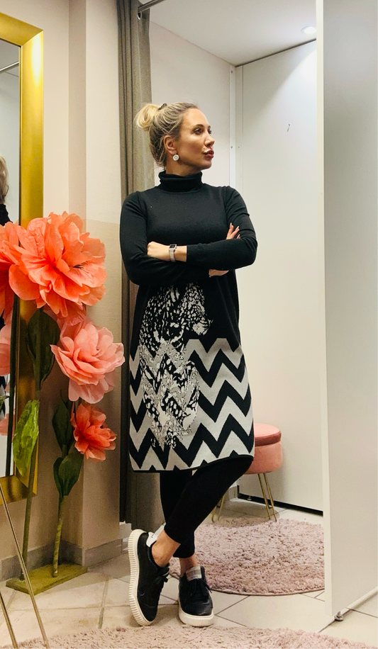 Sportlich-elegantes Kleid in Schwarz